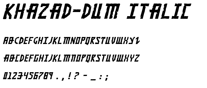 Khazad-Dum Italic font